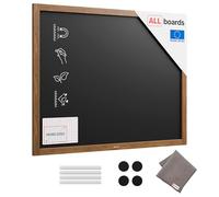 ALLboards Tableau à Craie Noir Magnétique avec Cadre en Bois Laqué 100x80cm, Tableau pour Ecrire
