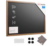 ALLboards Tableau à Craie Noir Magnétique avec Cadre en Bois Laqué 120x90cm, Tableau Magnetique Mural