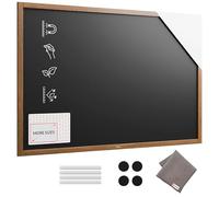 ALLboards Tableau à Craie Noir Magnétique avec Cadre en Bois Laqué 150x100cm, Tableau Magnetique Mural