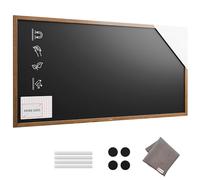 ALLboards Tableau à Craie Noir Magnétique avec Cadre en Bois Laqué 200x100cm, Grande ardoise craie