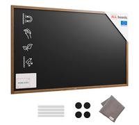 ALLboards Tableau à Craie Noir Magnétique avec Cadre en Bois Laqué 200x120cm, Grande ardoise craie