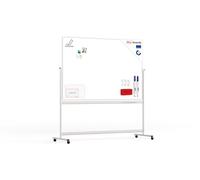 ALLboards Tableau Blanc Emaillé Mobile Double Face Magnétique Effaçable à Sec avec Cadre en Aluminium 180x120cm, Tableau Blanc Mobile Rotatif Whiteboard Tableau Blanc en Porcelaine