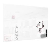 ALLboards Tableau Blanc en Verre PREMIUM SUPERWHITE 180x120cm, Tableau Magnétique sans Cadre, Verre Trempé