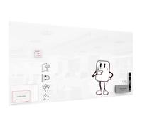 ALLboards Tableau Blanc en Verre PREMIUM SUPERWHITE 200x100cm, Tableau Magnétique sans Cadre, Verre Trempé