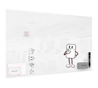 ALLboards Tableau Blanc en Verre PREMIUM SUPERWHITE 200x120cm, Tableau Magnétique sans Cadre, Verre Trempé