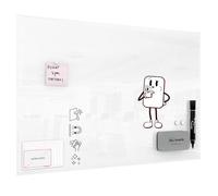 ALLboards Tableau Blanc en Verre PREMIUM SUPERWHITE 90x60cm, Tableau Magnétique sans Cadre, Verre Trempé