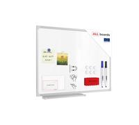 ALLboards Tableau Blanc Magnétique Effaçable à Sec avec Cadre en Aluminium 60x45cm, Whiteboards