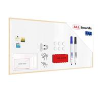 ALLboards Tableau Blanc Magnétique Effaçable à Sec avec Cadre en Bois 200x100cm, Whiteboards
