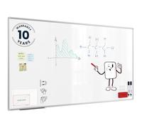 ALLboards Tableau blanc magnétique, effaçable à sec, réinscriptible, 180 x 100 cm, avec cadre en aluminium Premium Expo et porte-stylos