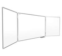 ALLboards Tableau Blanc Scolaire Type Triptyque avec Cadre en Aluminium 120x90cm//240cm, Tableau Blanc Magnétique Whiteboard avec 2 Ailes