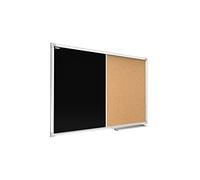 ALLboards Tableau combiné 2 en 1, magnétique, noir, et tableau d'affichage, en liège, avec cadre en aluminium, 120 x 90 cm, en liège
