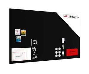 ALLboards Tableau Magnétique en Métal Craie Noir 150x90cm, MetalBoards pour tout type d'Aimants