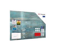 ALLboards Tableau Magnétique en Métal Motif Planches Bleues 90x60cm, MetalBoards pour tout type d'Aimants