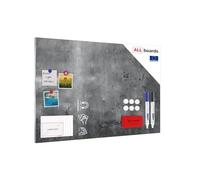 ALLboards Tableau Magnétique en Métal style Mur de Béton Ciment 90x60cm, MetalBoards pour tout type d'Aimants