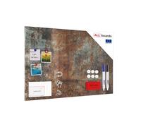 ALLboards Tableau Magnétique en Métal Style Rouille 90x60cm, MetalBoards pour tout type d'Aimants