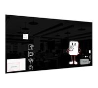 ALLboards Tableau Noir en Verre 200x100cm, Tableau Magnétique sans Cadre, Verre Trempé