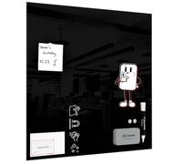 ALLboards Tableau Noir en Verre 50x50cm, Tableau Magnétique sans Cadre, Verre Trempé
