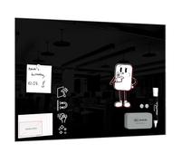 ALLboards Tableau Noir en Verre 60x40cm, Tableau Magnétique sans Cadre, Verre Trempé