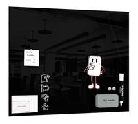 ALLboards Tableau Noir en Verre 80x60cm, Tableau Magnétique sans Cadre, Verre Trempé
