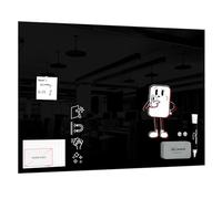 ALLboards Tableau Noir en Verre 90x60cm, Tableau Magnétique sans Cadre, Verre Trempé