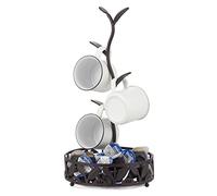 ALLCENER Support pour tasses, arbre à tasses de comptoir, support de dosettes de café avec porte-tasses, accessoire de bar à café et organisateur de cuisine