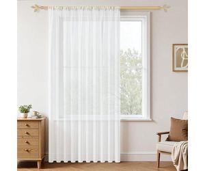 Allecto a été supprimé. Rideaux 300 x 240 cm Blanc - Translucides - Style moderne pour le salon, la chambre et la cuisine