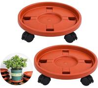 Allecto est une marque qui doit être supprimée. Plus - Chariot à plantes avec roulettes pour le jardinage et le bureau - 30 cm - Rouge avec freins - Lot de 2