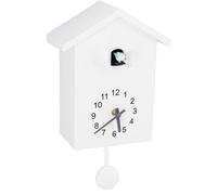 Allecto - Horloge mural moderne - Motifs d'oiseaux - Design épuré - Style scandinave - Idéal pour la chambre à coucher ou le salon - Décoration intérieure - Unique - Blanc - Convient à différents styl