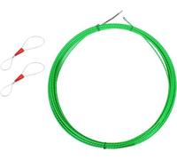 Allecto plus - Aide au tirage de câbles : câble spiralé de 20 mètres avec ressorts de guidage de 4,5 mm, vert. Convient pour la pose de câbles dans des gaines vides.