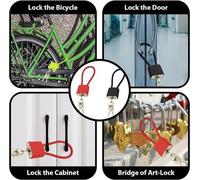 Allecto Plus – Kit cadenas et chaîne (2 pièces) pour usage extérieur avec anse longue – convient pour les poubelles, les conteneurs à déchets, les valises, les écoles, les portails, les vélos, les gym