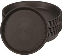 Allecto Plus - Lot de 20 soucoupes pour plantes, 16 cm, marron, rondes, grandes - Soucoupes pour pots de fleurs - Intérieur et extérieur - Plastique durable - Respectueuses de l'environnement