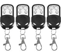 Allecto Plus – Lot de 4 porte-clés télécommande (433,92 MHz) – Clonage universel pour voiture – Télécommande sans fil pour portail et porte de garage – Noir et argent