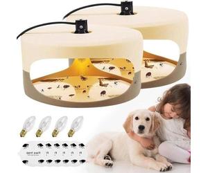Allecto Plus - Piège à puces pour la maison avec ampoule intégrée - Non toxique et inodore - Piège pour puces, moustiques et mites - Lampe anti-puces pour la chambre, le salon, la buanderie et la cuis