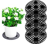 Allecto Plus - Support pour pots de fleurs pour l'intérieur et l'extérieur - 20 cm - Set de 4 pièces avec tapis de drainage