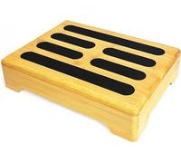 Allecto plus - Tabouret en bois avec coussin antidérapant en caoutchouc pour salle de bain, lavabo, terrasse - Marchepied adapté aux enfants et aux personnes âgées - 40 x 30 x 9 cm