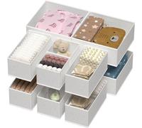 Allecto Premium - Ensemble de 12 boîtes de rangement pour vêtements de bébé - Organisateur de tiroirs pliable pour penderies - Boîtes de rangement pour vêtements de bébé - Diviseur de penderie pour so