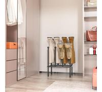 Allecto Premium - Étagère à chaussures autoportante Métal Noir - Organisateur Rangement 4 paires - Chambre Entrée Terrasse Extérieur - Stockage Chaussures Armoire Dortoir
