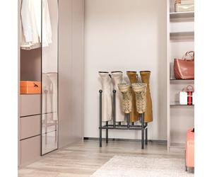 Allecto Premium - Étagère à chaussures autoportante Métal Noir - Organisateur Rangement 4 paires - Chambre Entrée Terrasse Extérieur - Stockage Chaussures Armoire Dortoir