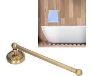 Allecto Premium - Porte-serviettes de salle de bain Vintage en cuivre, barre unique, motif torsadé - montage mural avec finition dorée - design élégant pour l'hôtel, la maison et la cuisine - décorati