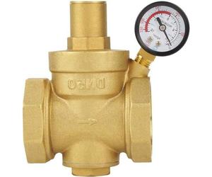 Allecto Premium - Régulateur de pression DN50 avec pression d'eau réglable et manomètre pour RV Camper - Régulation de la pression d'eau - Filtre inclus