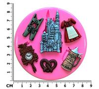 Allemagne Thème, Homme Lederhose Oktoberfest Dirndl, bretzel, Stein, Allemand Village Moule en silicone Moule pour décoration gâteau glaçage pour gâteau Sugarcraft outil de fées Blessings
