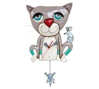 Allen Designs P1404 Horloge Murale avec Pendule Motif Chat Mouser 39,4 cm