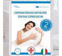 Allergosystem Set Anti-acariens composé d'un Drap Housse avec Fermeture éclair pour lit Double, 160 x 190 x 20 cm et 2 taies d'oreiller, 50 x 80 cm, Polyester