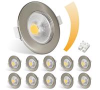 Allesgute 10 Spots LED encastrables 230V Variable Plat 7W 600LM Acier inoxydable Brossé Spots LED ronds 4000K Blanc neutre Encastrés Spots plats pour cuisine