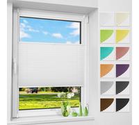 Allesin Plissé sans perçage Klemmfix, blanc 85x110cm (lxh) , Easyfix translucide protection contre les regards indiscrets protection solaire, store plissé avec supports de serrage, store plissé pour f