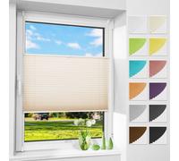 Allesin Plissé sans perçage Klemmfix, crème 95x130cm (lxh) , Easyfix translucide protection contre les regards indiscrets protection solaire, store plissé avec supports de serrage, store plissé pour f