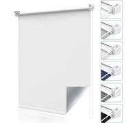 Allesin Store d'obscurcissement sans perçage & avec perçage, store à enroulement de fenêtre blanc 40x200cm (lxh) , store thermique de protection contre les regards et le soleil, stores à enroulement p