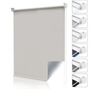 Allesin Store d'obscurcissement sans perçage & avec perçage, Store à enroulement de fenêtre Crème 120x210cm (lxh) , Store thermique de protection contre les regards et le soleil, Stores à enroulement 
