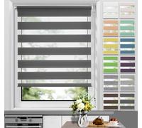 Allesin Store double Klemmfix sans perçage & avec perçage Stores pour fenêtres et portes Anthracite 100x130 cm Duo Store à enroulement à pinces Protection visuelle