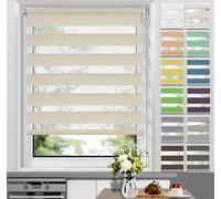 Allesin Store double Klemmfix sans perçage & avec perçage Stores pour fenêtres et portes Nature 60x140 cm Duo Store à enroulement à pinces Protection visuelle